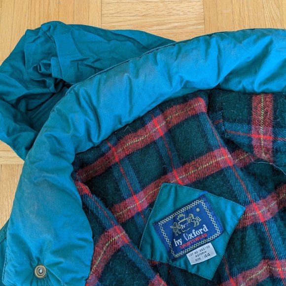 ๐ฅ Amazing VTG Retro Ivy Oxford Green Winter Jacket Coat with Plaid Lining๐ฅ - Picture 12 of 16